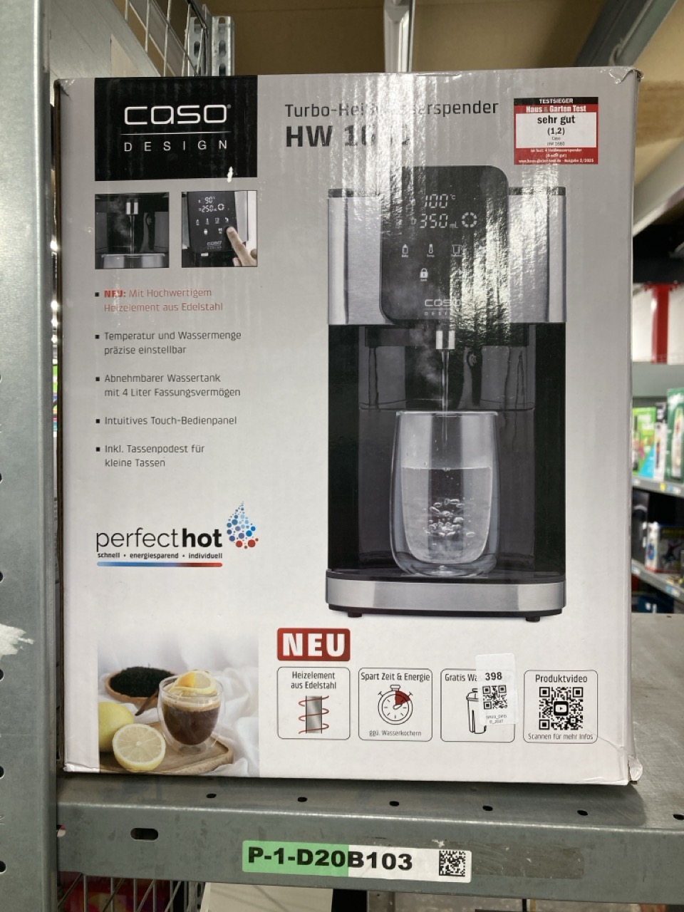 Lot 398  
            Edinburgh SR23 - Delivery Only 

                
CASO HW 1660 TURBO XL HOT WATER DISPENSER FOR HOME | 4L INSTANT HOT WATER DISPENS...