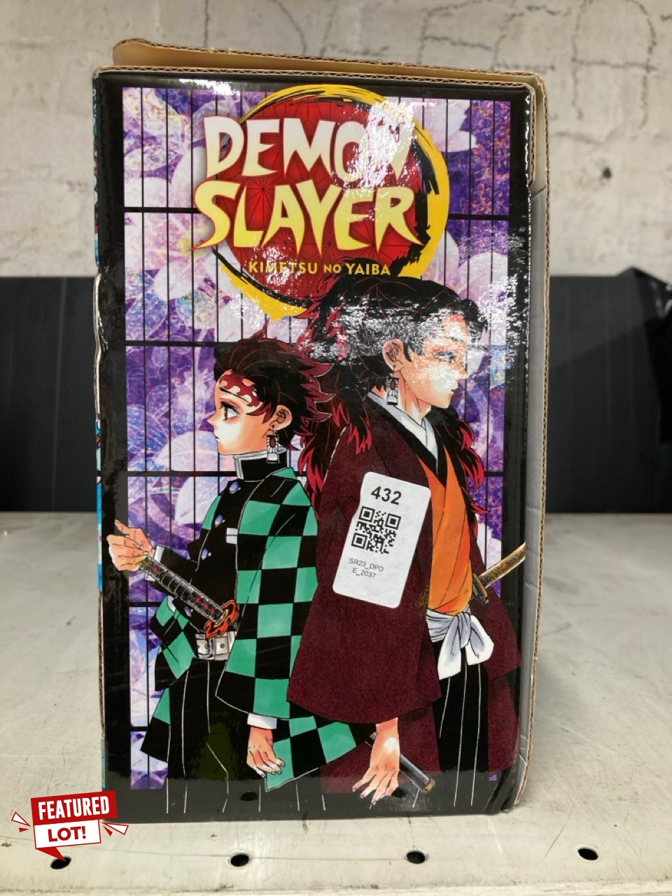 Lot 432  
            Edinburgh SR23 - Delivery Only 

                
DEMON SLAYER: KIMETSU NO YAIBA : INCLUDES VOLUMES 1-23 WITH PREMIUM. ORIGINAL RRP...