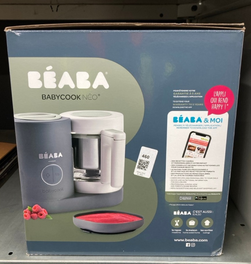 Lot 460  
            Edinburgh SR23 - Delivery Only 

                
BEABA - BABYCOOK NEO - BABY FOOD MAKER - 6 IN 1 : FOOD PROCESSOR, BLENDER AND COO...
