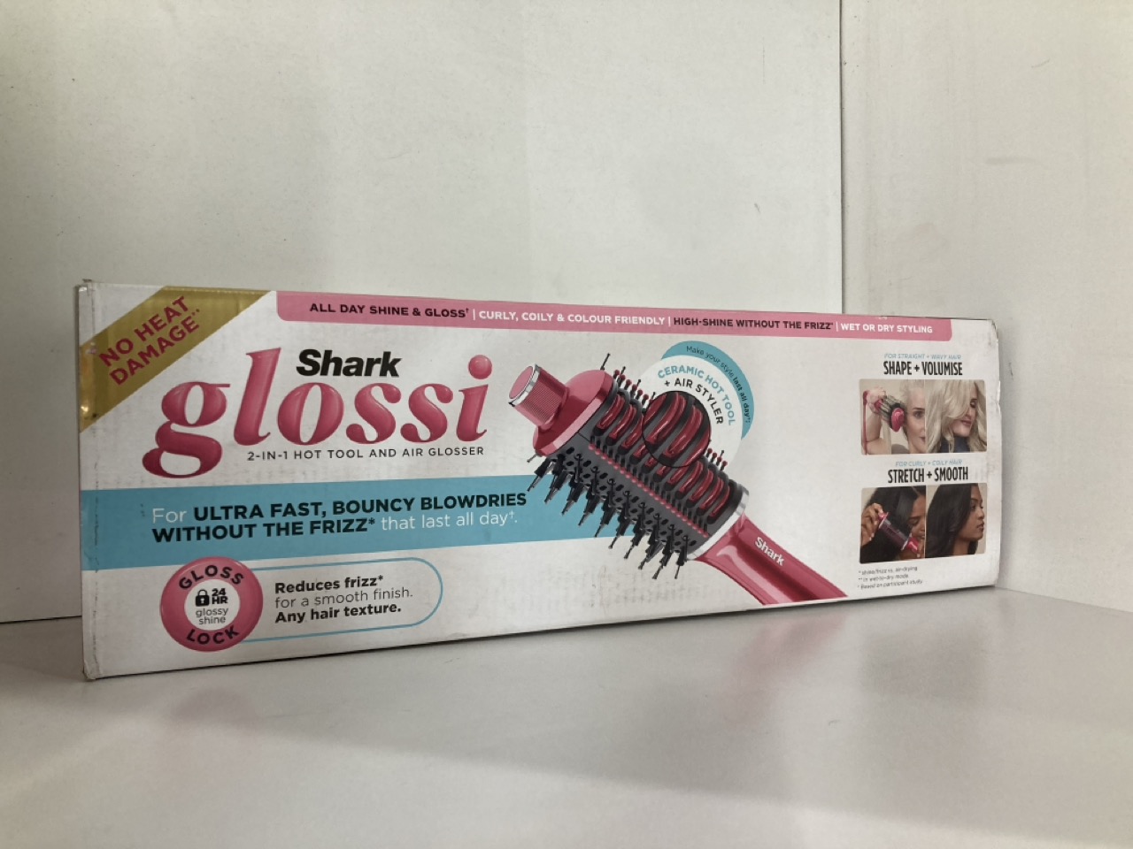 Lot 461  
            Edinburgh SR23 - Delivery Only 

                
SHARK GLOSSI 2-IN-1 HOT TOOL AND AIR GLOSSER RASPBERRY, SALON QUALITY, CERAMIC PL...