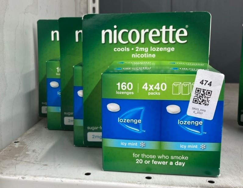 Lot 474  
            Edinburgh SR23 - Delivery Only 

                
3 X NICORETTE COOLS 2MG LOZENGE, 160 PIECES (4 X 40 PACKS), EFFECTIVE AND DISCREE...