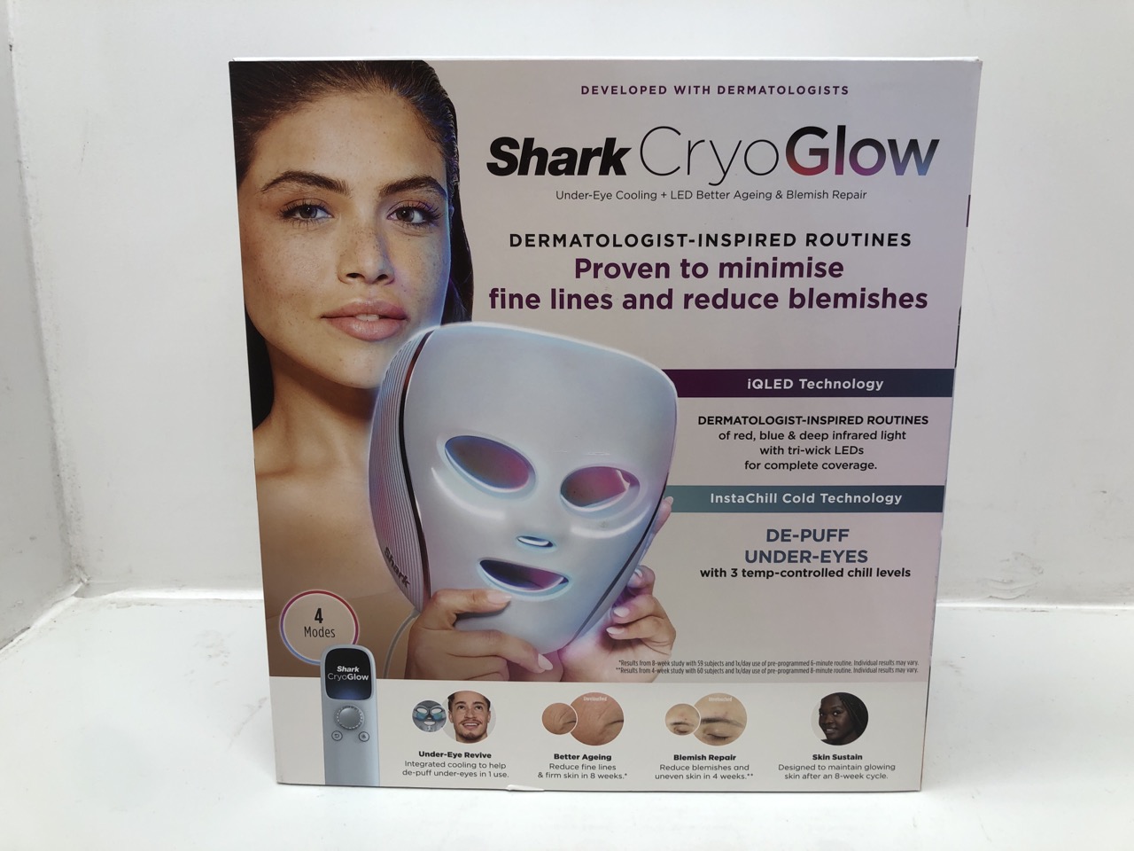 Lot 501  
            Edinburgh SR23 - Delivery Only 

                
SHARK CRYO GLOW LED FACE MASK WITH UNDER-EYE COOLING, ANTI-AGEING & BLEMISH REPAI...