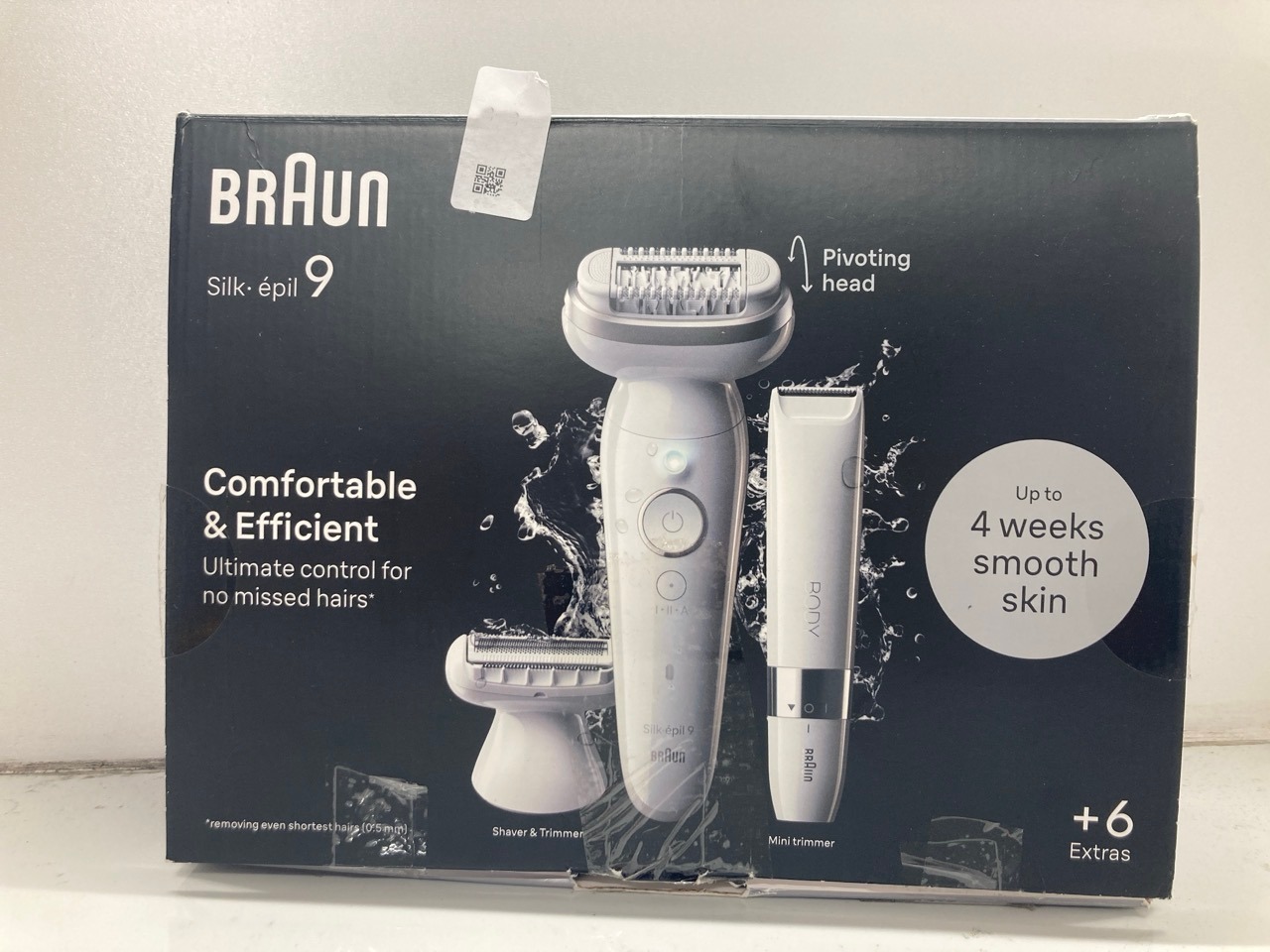Lot 505  
            Edinburgh SR23 - Delivery Only 

                
BRAUN SILK-EPIL 9, EPILATOR WITH PIVOTING HEAD FOR EASY HAIR REMOVAL, WET & DRY, ...