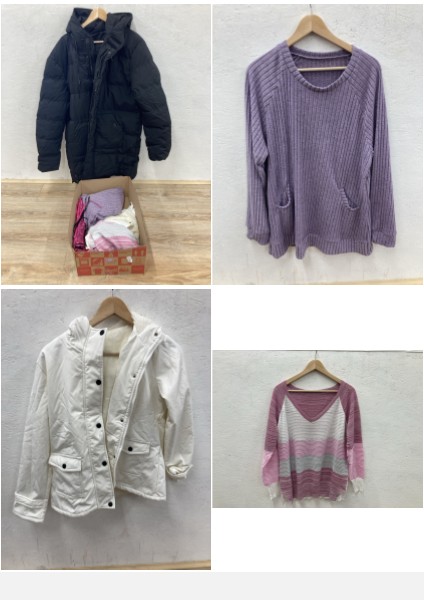 Lot 523  
            Edinburgh SR23 - Delivery Only 

                
1 X BOX OF LADIES CLOTHING TO INCLUDE LONG BLACK JACKET UK SIZE 5XL:: LOCATION - J