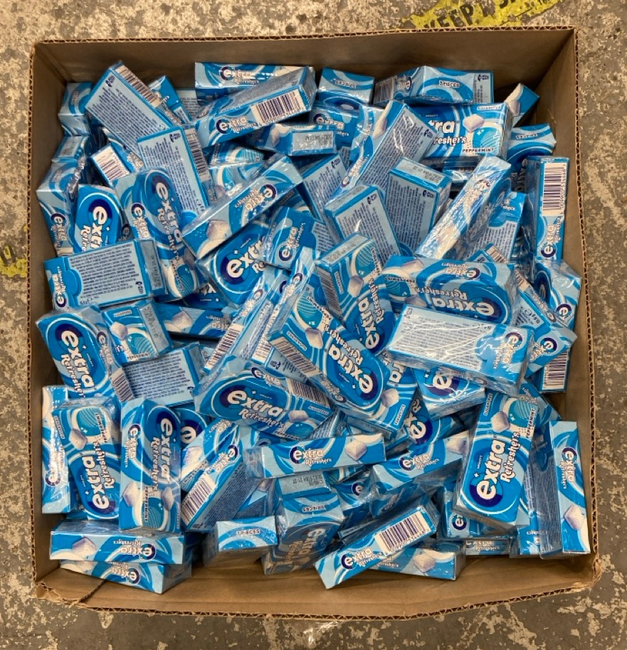 Lot 540  
            Edinburgh SR23 - Delivery Only 

                
QUANTITY OF EXTRA REFRESHER PEPPERMINT GUM BBE 18/06/26:: LOCATION - J