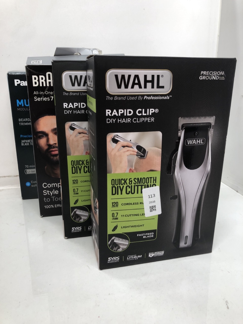 Lot 113  
            Edinburgh SR24 - Delivery Only 

                
QUANTITY OF HEALTH & BEAUTY ITEMS TO INCLUDE WAHL RAPID CLIP HAIR CLIPPER, HAIR C...