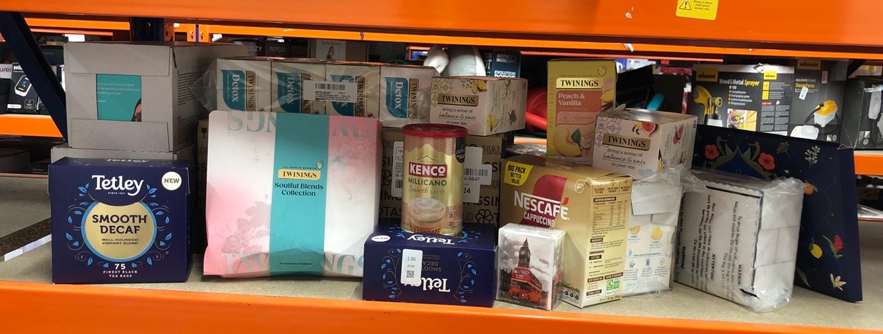 Lot 136  
            Edinburgh SR24 - Delivery Only 

                
QUANTITY OF FOOD & DRINK ITEMS TO INCLUDE KENCO MILLICANO LATTE 220 G ITEMS MAY B...