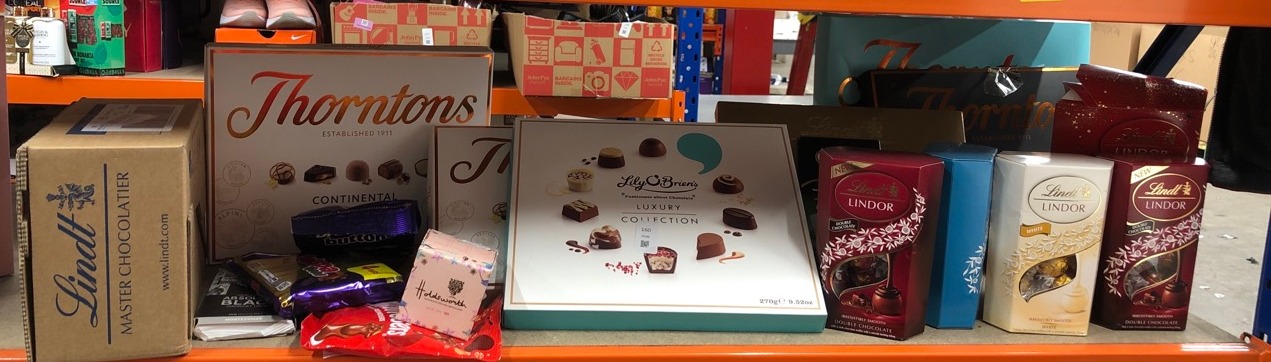 Lot 160  
            Edinburgh SR24 - Delivery Only 

                
QUANTITY OF FOOD & DRINK ITEMS TO INCLUDE LINDT LINDOR DOUBLE CHOCOLATE TRUFFLES ...