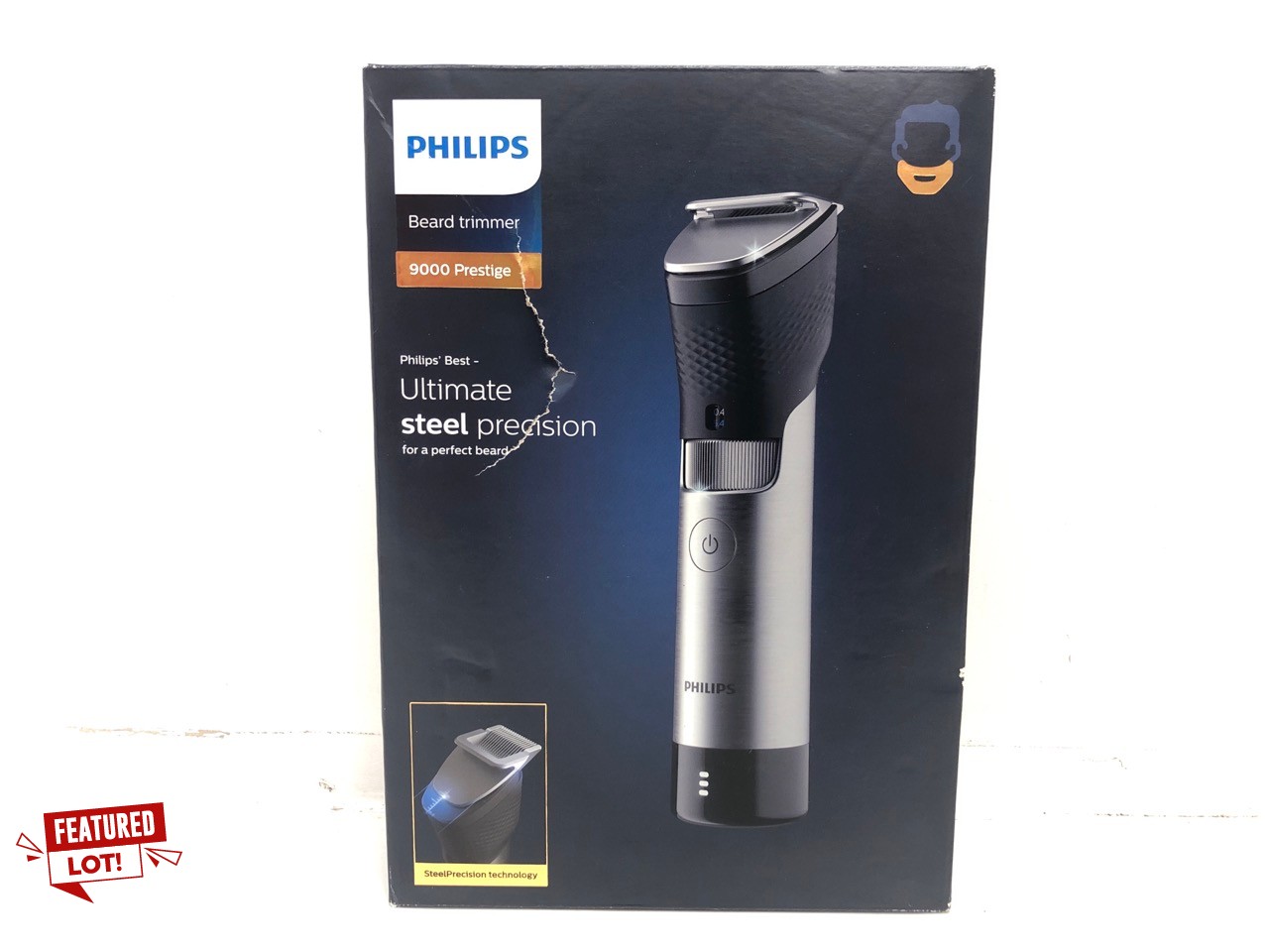 Lot 17  
            Edinburgh SR24 - Delivery Only 

                
PHILIPS BEARD TRIMMER 9000 SERIES, LIFT & TRIM PRO SYSTEM, SILVER, WHICH BEST BUY...