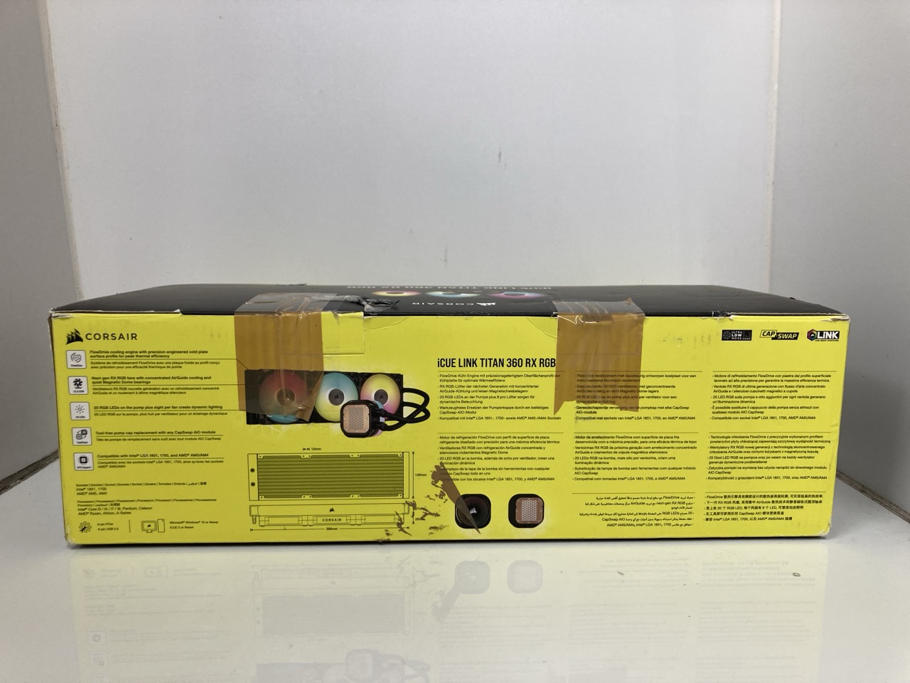 Lot 272  
            Edinburgh SR24 - Delivery Only 

                
CORSAIR ICUE LINK TITAN 360 RXRGB LIQUID CPU COOLER : LOCATION - D RACK