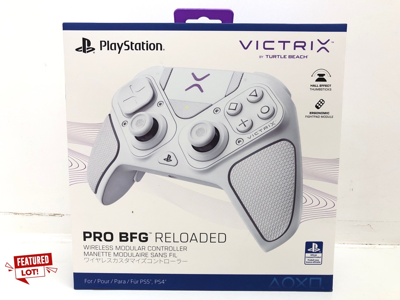Lot 27  
            Edinburgh SR24 - Delivery Only 

                
TURTLE BEACH VICTRIX PRO BFG RELOADED WIRELESS MODULAR PLAYSTATION CONTROLLER WHI...