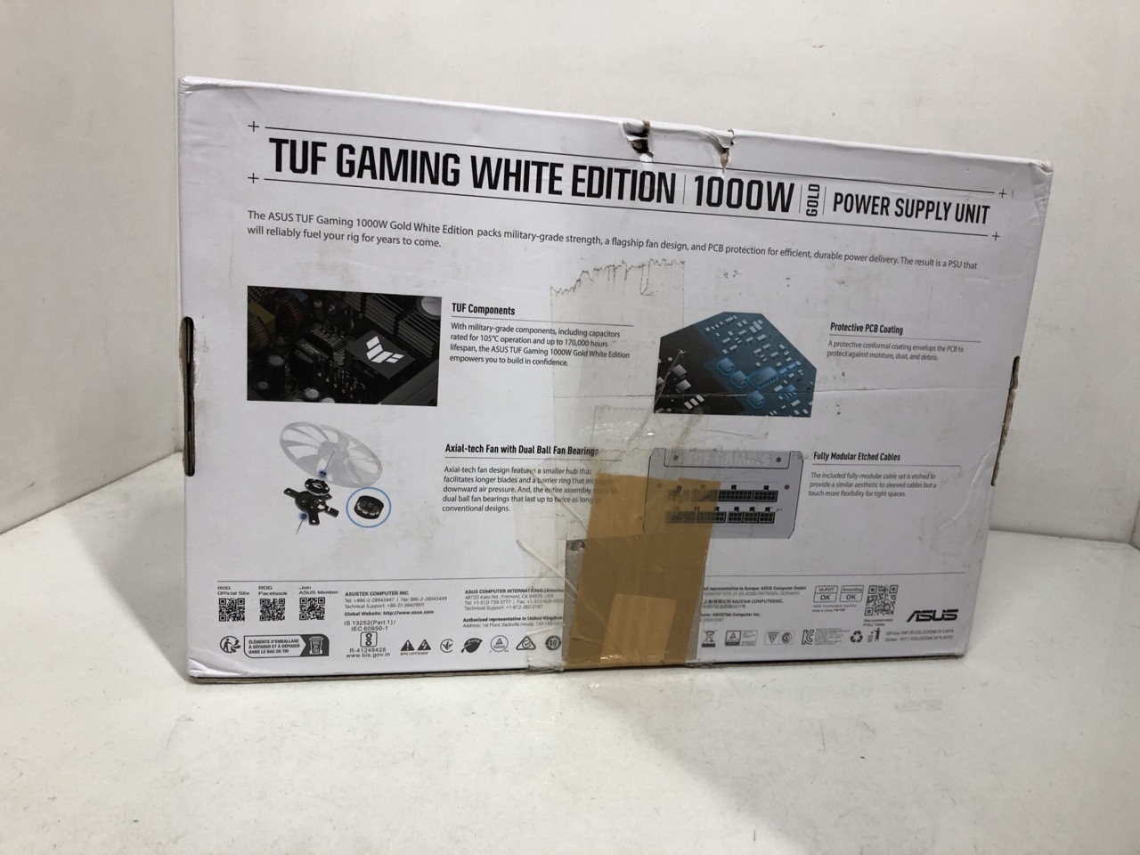 Lot 281  
            Edinburgh SR24 - Delivery Only 

                
TUF GAMING WHITE EDITION 1000W GOLD POWER SUPPLY : LOCATION - E RACK