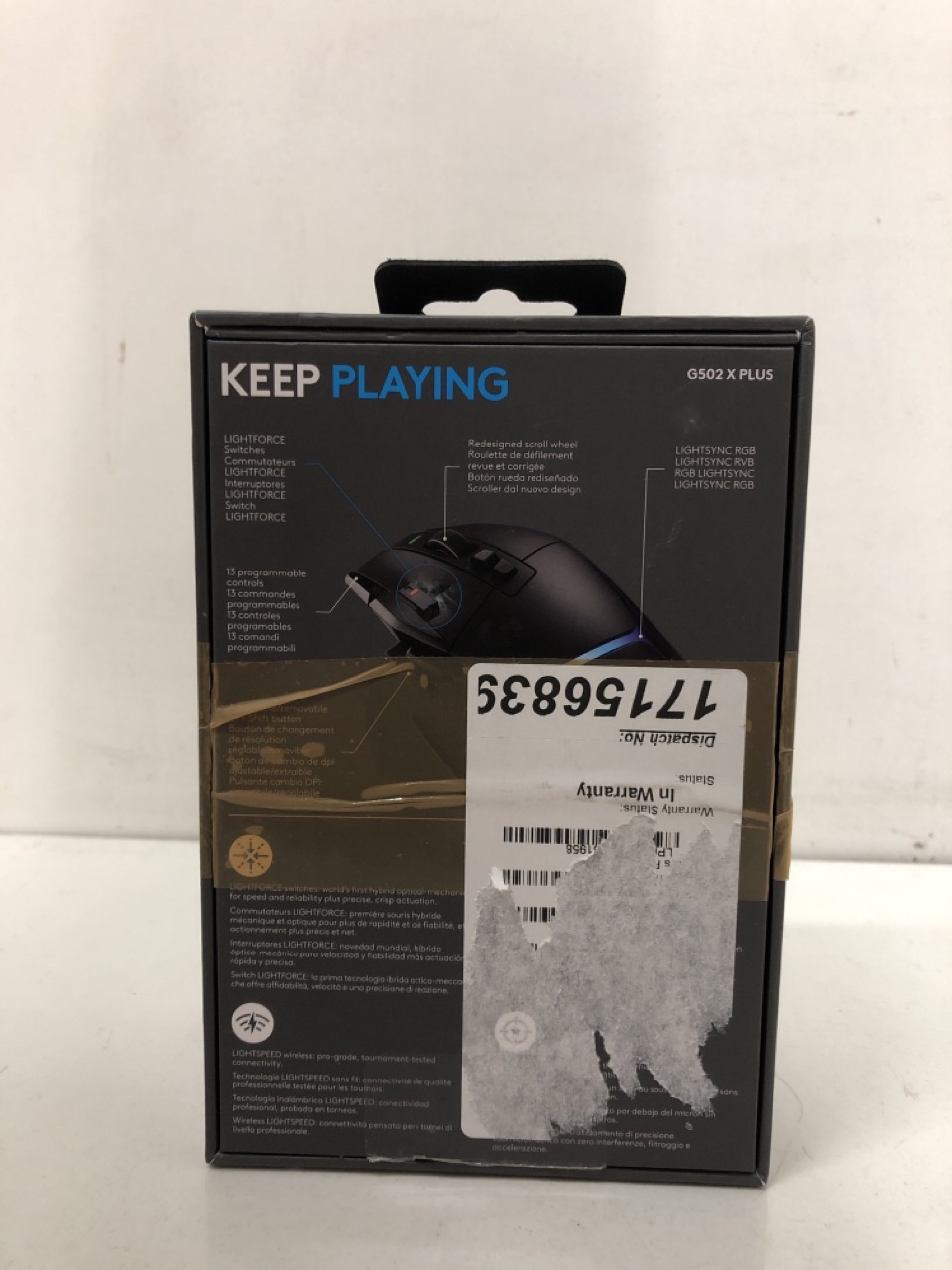 Lot 286  
            Edinburgh SR24 - Delivery Only 

                
LOGITECH G G502 X PLUS LIGHTSPEED WIRELESS RGB GAMING MOUSE - OPTICAL MOUSE WITH ... - Image 2