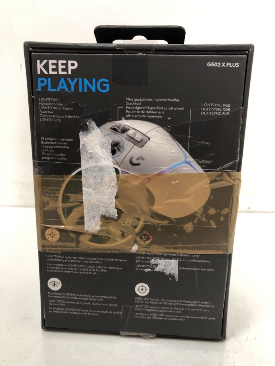 Lot 287  
            Edinburgh SR24 - Delivery Only 

                
LOGITECH G502 X PLUS LIGHTSPEED WIRELESS RGB GAMING MOUSE - OPTICAL MOUSE WITH LI...