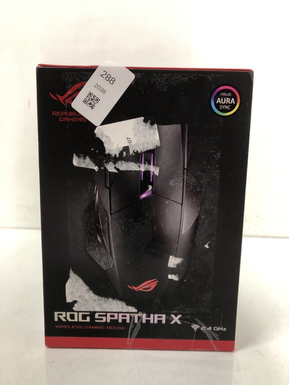 Lot 288  
            Edinburgh SR24 - Delivery Only 

                
ASUS ROG SPATHA X WIRELESS GAMING MOUSE, 24 GHZ/WIRED USB, 19,000 DPI OPTICAL SEN...