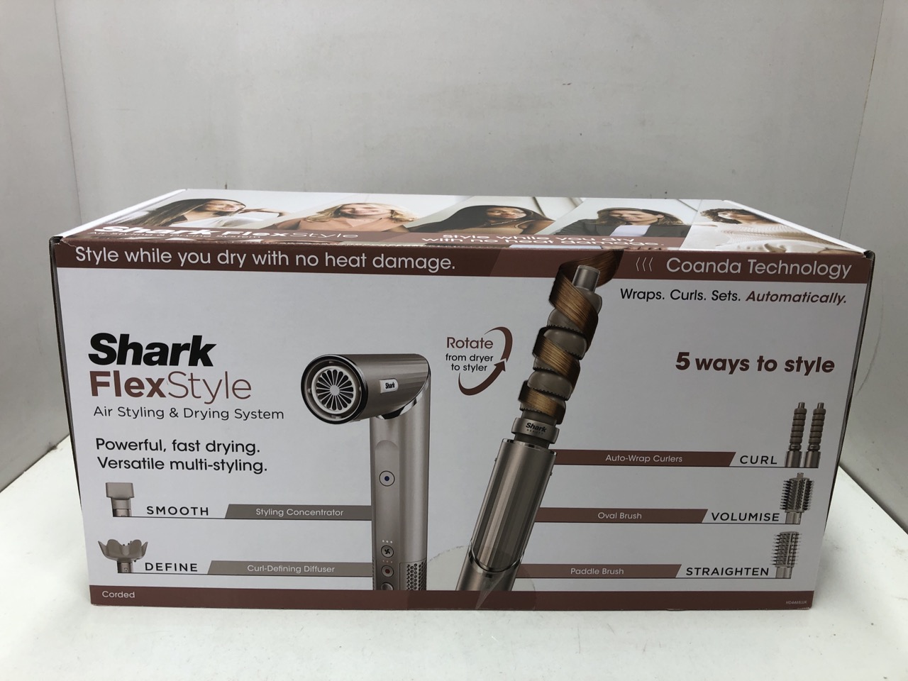 Lot 350  
            Edinburgh SR24 - Delivery Only 

                
SHARK FLEXSTYLE 5-IN-1 AIR STYLER & HAIR DRYER WITH AUTO-WRAP CURLERS, PADDLE BRU...