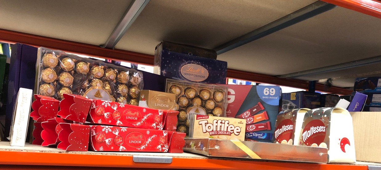Lot 362  
            Edinburgh SR24 - Delivery Only 

                
QUANTITY OF FOOD & DRINK ITEMS TO INCLUDE LINDT LINDOR MILK CHOCOLATE CRACKER GIF...