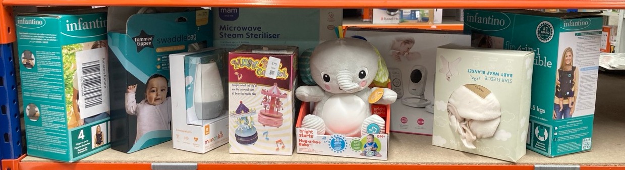 Lot 375  
            Edinburgh SR24 - Delivery Only 

                
QUANTITY OF BABY & TODDLER ITEMS TO INCLUDE BRIGHT STARTS HUG-A-BYE BABY ELEPHANT...