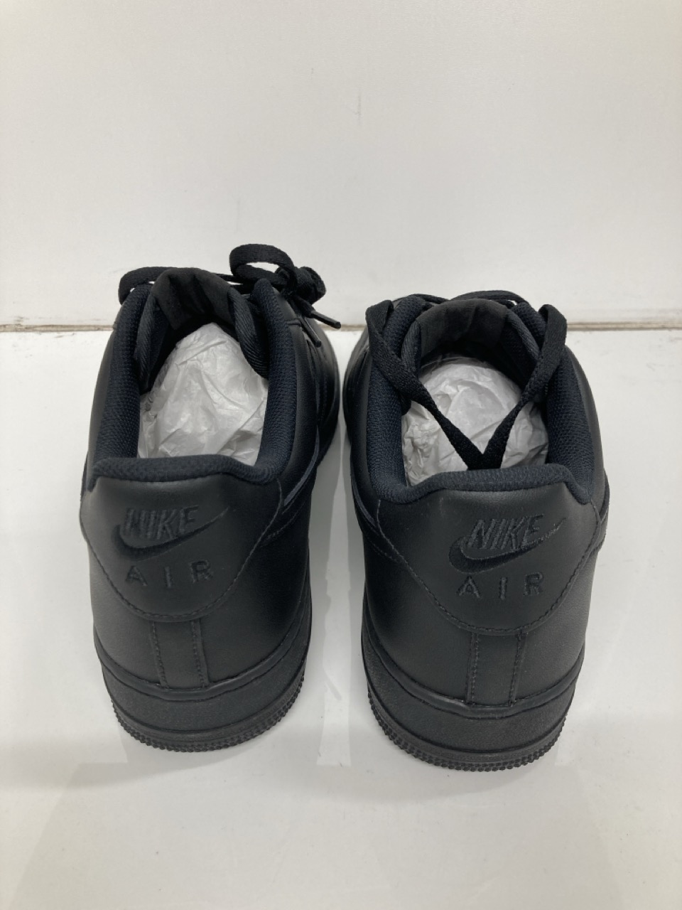 Lot 387  
            Edinburgh SR24 - Delivery Only 

                
BLACK NIKE AIR FORCES 1S UK 12: LOCATION - F RACK - Image 4