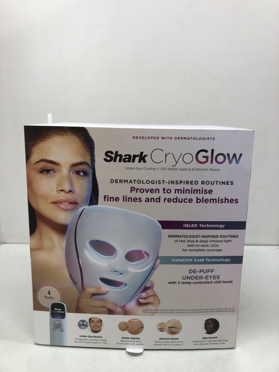 Lot 455  
            Edinburgh SR24 - Delivery Only 

                
SHARK CRYOGLOW LED FACE MASK WITH UNDER-EYE COOLING, ANTI-AGEING & BLEMISH REPAIR...