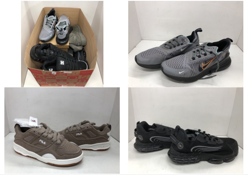 Lot 458  
            Edinburgh SR24 - Delivery Only 

                
1 X BOX OF SHOES TO INCLUDE GREY NIKE 270S TRAINERS UK 9: LOCATION - G RACK
