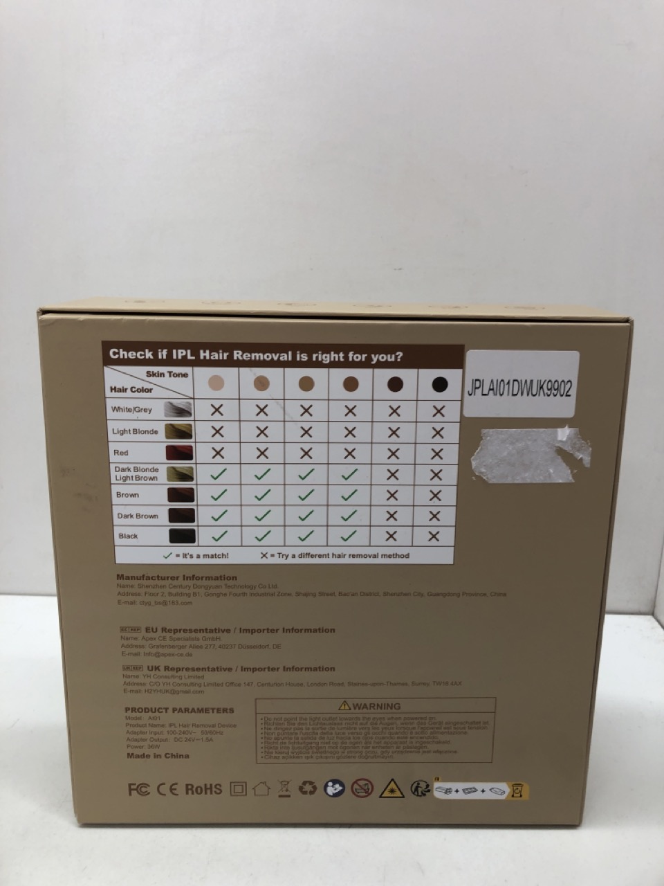 Lot 462  
            Edinburgh SR24 - Delivery Only 

                
IPL HAIR REMOVAL DEVICE : LOCATION - G RACK