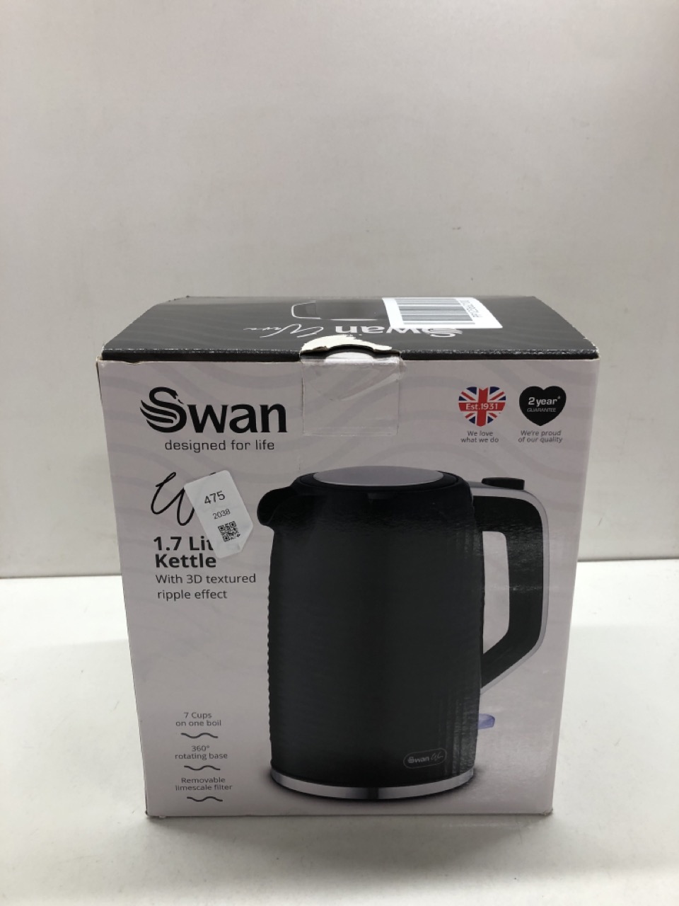 Lot 475  
            Edinburgh SR24 - Delivery Only 

                
QUANTITY OF KITCHEN & APPLIANCES ITEMS TO INCLUDE SWAN SK19034BLK WAVE CORDLESS K... - Image 3