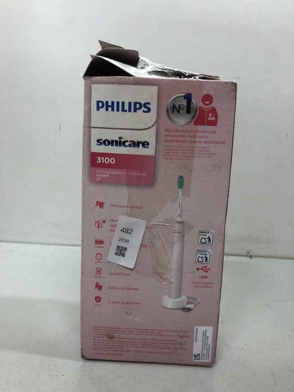 Lot 482  
            Edinburgh SR24 - Delivery Only 

                
QUANTITY OF HEALTH & BEAUTY ITEMS TO INCLUDE PHILIPS SONICARE 3100 ELECTRIC TOOTH... - Image 3