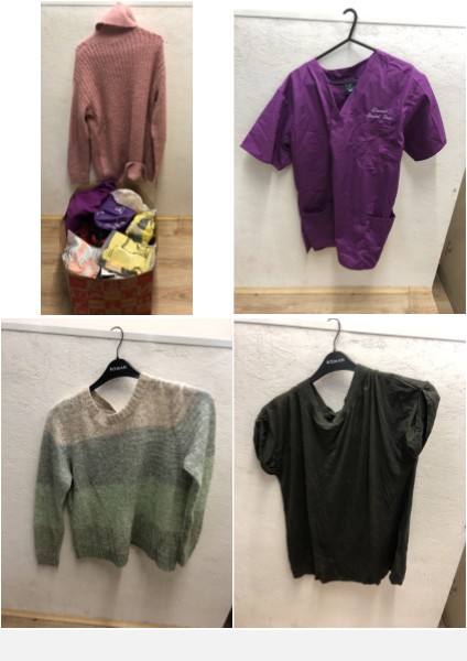 Lot 489  
            Edinburgh SR24 - Delivery Only 

                
1 X BOX OF ADULTS CLOTHING TO INCLUDE DANIELS SPECIAL CARE PURPLE TOP UK M: LOCAT...