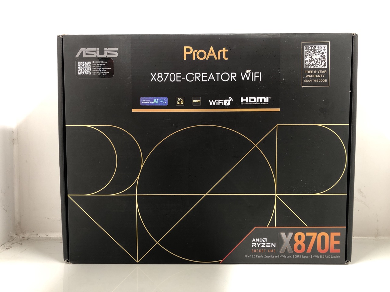 Lot 552  
            Edinburgh SR24 - Delivery Only 

                
ASUS PROART X870E-CREATOR WIFI, AMD X870E ATX MOTHERBOARD, PCIE 5.0 X16 SLOTS WIT...