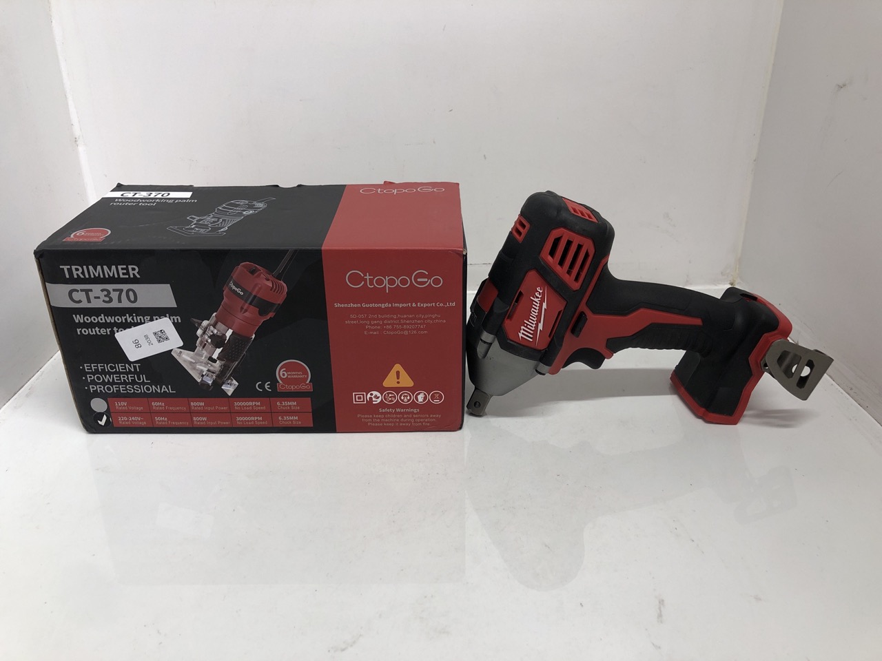 Lot 86  
            Edinburgh SR24 - Delivery Only 

                
C TOPO GO TRIMMER T-370 WOODWOTKING PALM ROUTER & MILWAWKEE M18 BIW12 18+ ID REQU...