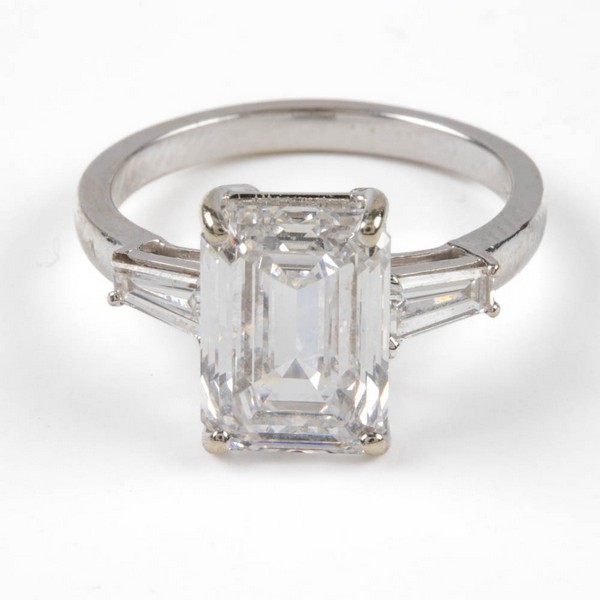 Lot 10  
            Nottingham Luxury Room - Delivery Only 

                
18K White 4.02ct Laboratory Grown Emerald-cut Diamond Ring, Size L, 3.7g. Colour ...