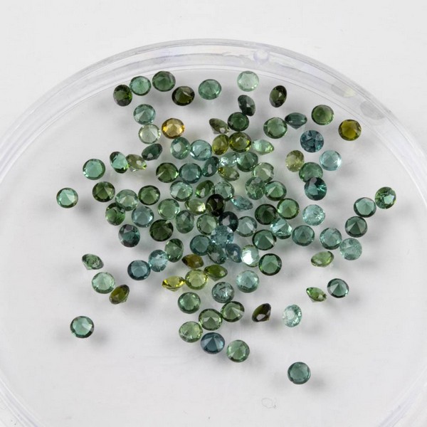 Lot 172  
            Nottingham Luxury Room - Delivery Only 

                
3.96ct Faceted Green Tourmaline Faceted Round-cut Parcel of Gemstones, 2mm