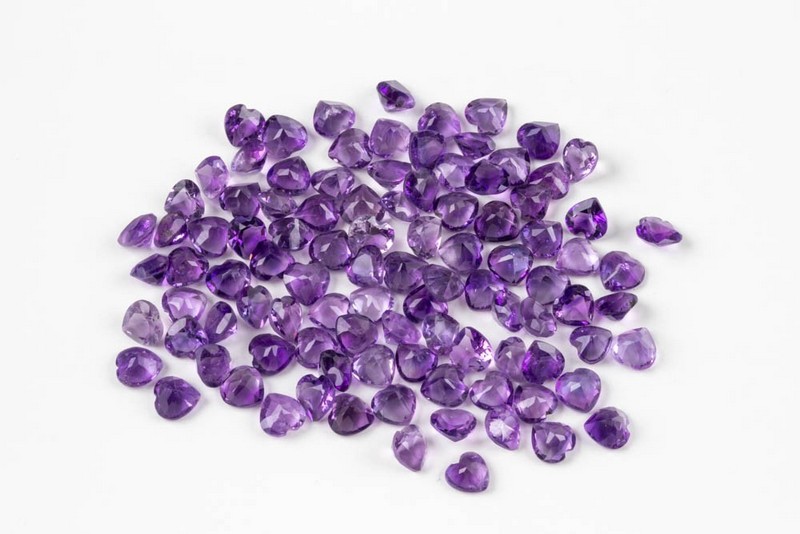 Lot 176  
            Nottingham Luxury Room - Delivery Only 

                
37.76ct Amethyst Faceted Heart-cut Parcel of Gemstones, 5mm