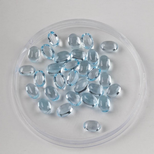 Lot 183  
            Nottingham Luxury Room - Delivery Only 

                
19.53ct Sky Blue Topaz Cabochon Oval-cut Parcel of Gemstones, 6x4mm