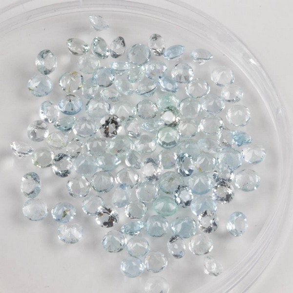 Lot 200  
            Nottingham Luxury Room - Delivery Only 

                
7.58ct Aquamarine Faceted Round-cut Parcel of Gemstones, 2.75mm