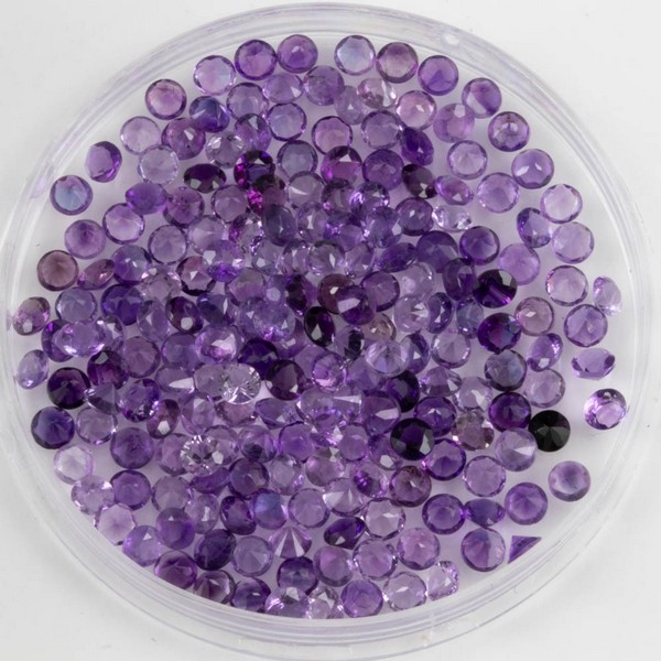 Lot 204  
            Nottingham Luxury Room - Delivery Only 

                
17.65ct Amethyst Faceted Round-cut Parcel of Gemstones, 3mm