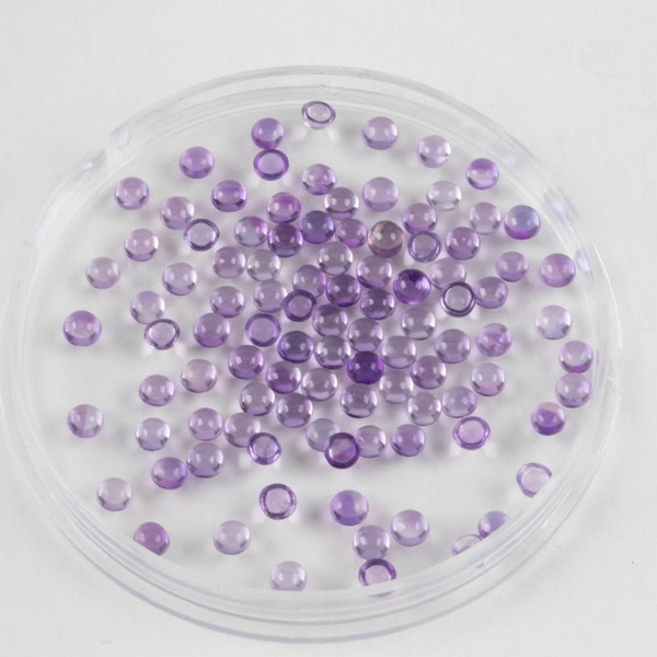 Lot 209  
            Nottingham Luxury Room - Delivery Only 

                
7.81ct African Amethyst Cabochon Round-cut Parcel of Gemstones, 2.75mm