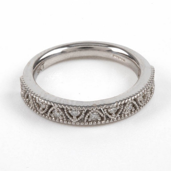 Lot 20  
            Nottingham Luxury Room - Delivery Only 

                
9ct White Gold 0.15ct Diamond Half Eternity Ring, Size I, 2.9g.  Auction Guide: £...