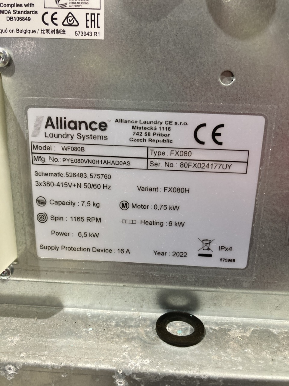 Lot 14  
            Birmingham - Collection Only 

                
PRIMUS WASHING MACHINE WF080B S/N 80FX024177UY - Image 4