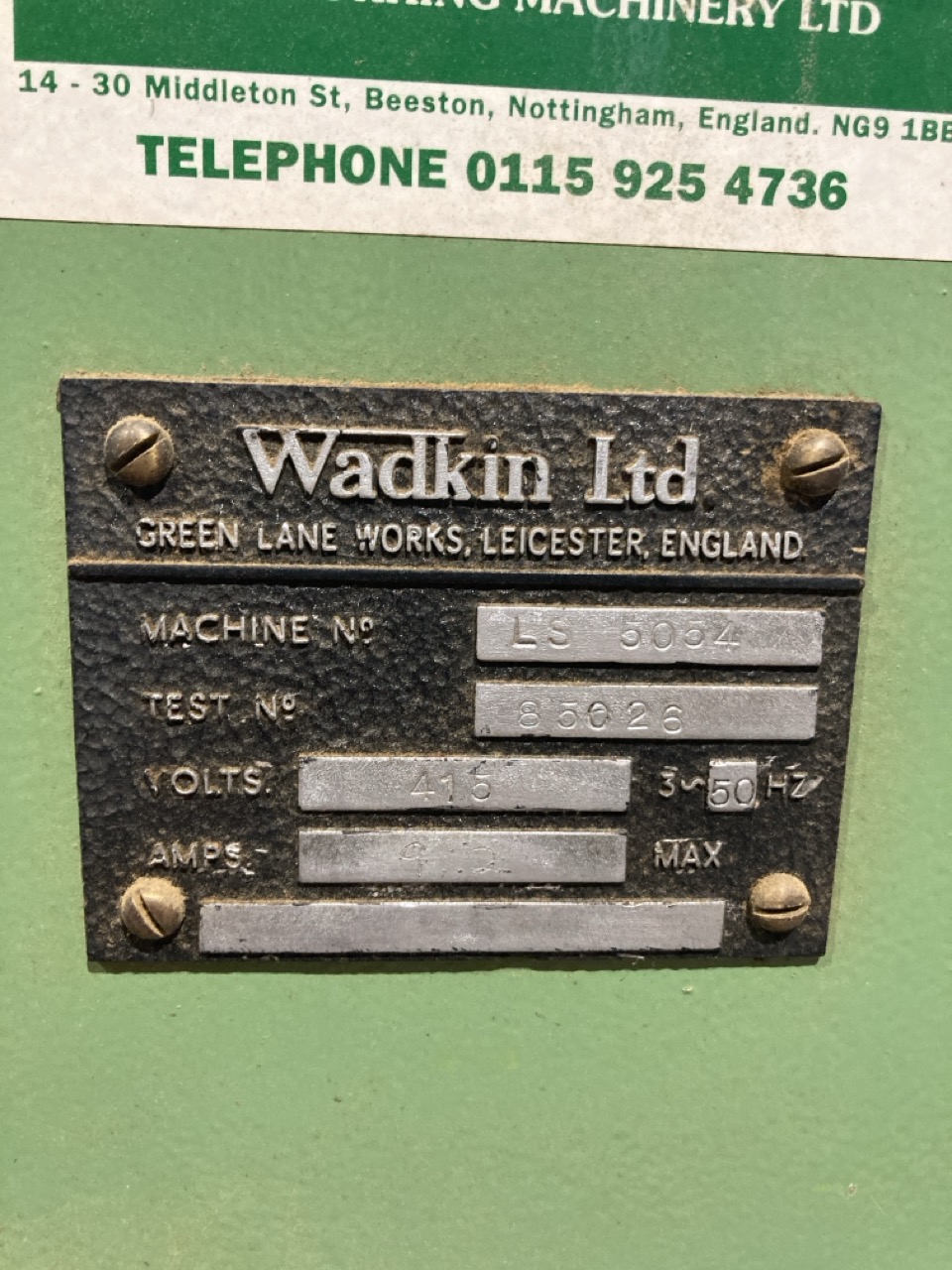 Lot 172  
            Birmingham - Collection Only 

                
WADKIN LS 5054 OVERHEAD PIN ROUTER