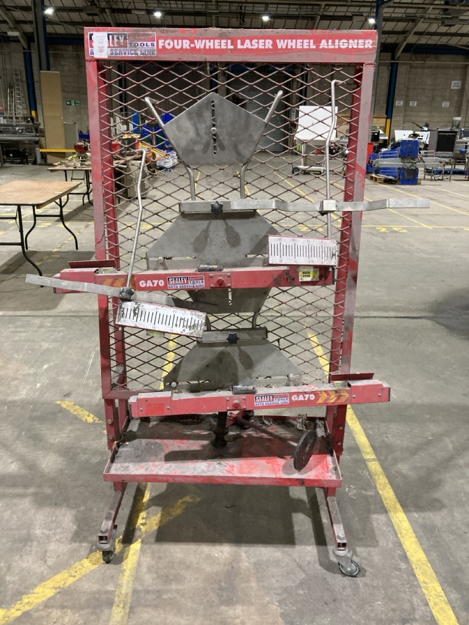 Lot 64  
            Birmingham - Collection Only 

                
SEALEY GA70 FOUR WHEEL LASER WHEEL ALIGNER