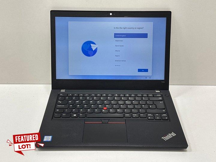 Lot 139  
            Marchington - Parcel Delivery Only 

                
LENOVO THINKPAD T480 256 GB LAPTOP IN BLACK. (WITH MAINS POWER ADAPTER). INTEL CO...