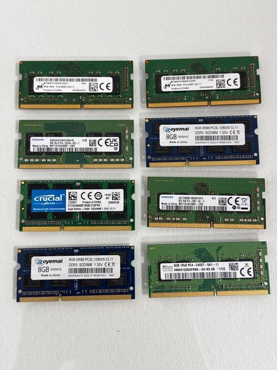 Lot 63  
            Marchington - Parcel Delivery Only 

                
8 X 8GB RAM STICKS TO INCLUDE CRUCIAL, SAMSUNG, SK HYNIX & OTHERS LAPTOP PARTS. (...