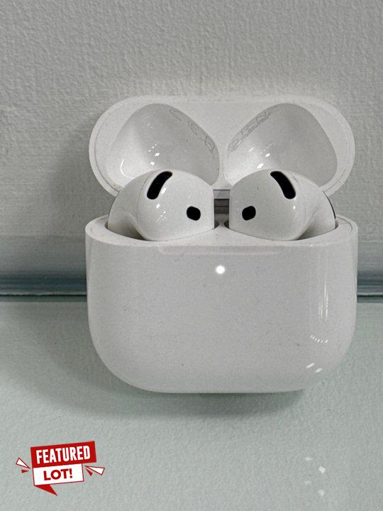 Lot 84  
            Marchington - Parcel Delivery Only 

                
APPLE AIRPODS 4TH GEN ANC WIRELESS BUDS IN WHITE: MODEL NO A3059 A3055 A3056 (UNI...