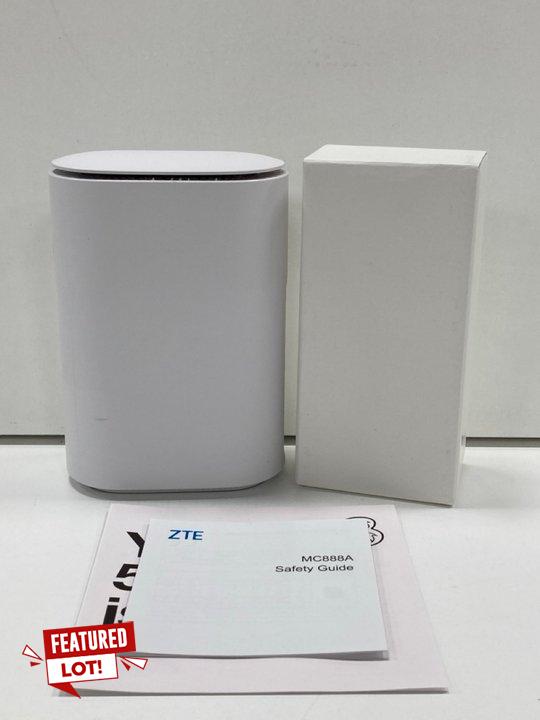 Lot 89  
            Marchington - Parcel Delivery Only 

                
ZTE THREE MC888A HYPERBOX 5G WI-FI ROUTER IN WHITE. (WITH MAINS POWER ADAPTOR) [J...
