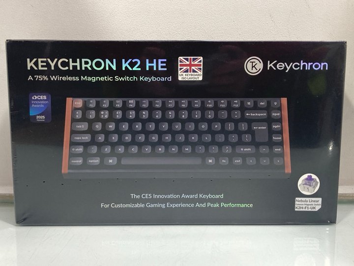 Lot 1000  
            Marchington SR13 - Parcel Delivery Only 

                
KEYCHRON K2 HE 75% WIRELESS MAGNETIC SWITCH KEYBOARD-ORIGINAL RRP £139.99 (SEALED...