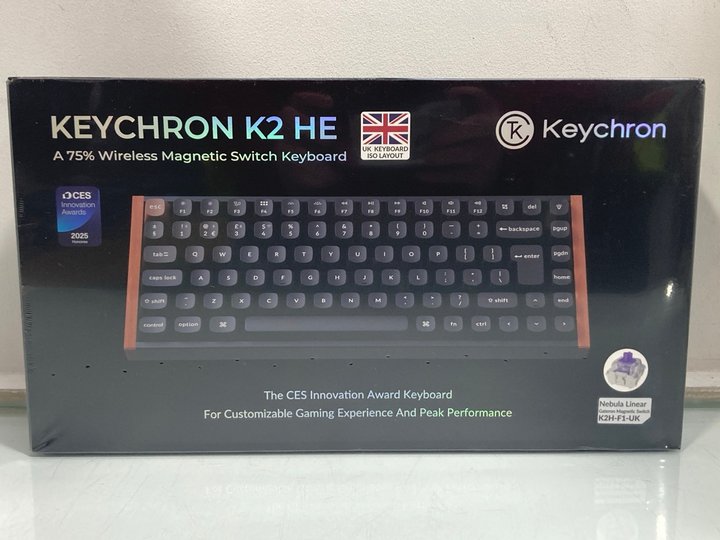 Lot 1001  
            Marchington SR13 - Parcel Delivery Only 

                
KEYCHRON K2 HE 75% WIRELESS MAGNETIC SWITCH KEYBOARD-ORIGINAL RRP £139.99 (SEALED...