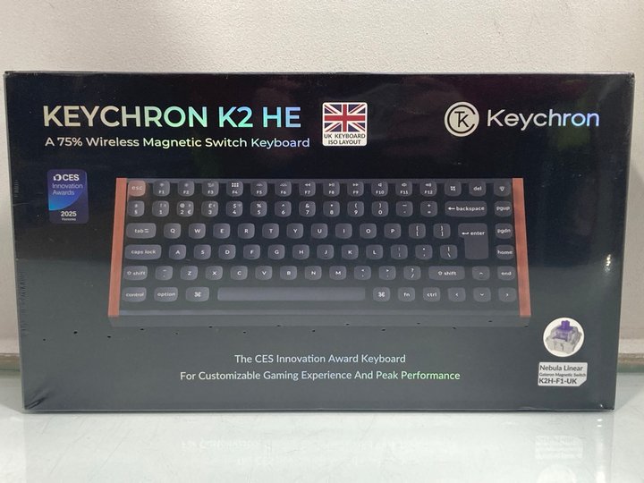 Lot 1004  
            Marchington SR13 - Parcel Delivery Only 

                
KEYCHRON K2 HE 75% WIRELESS MAGNETIC SWITCH KEYBOARD-ORIGINAL RRP £139.99 (SEALED...