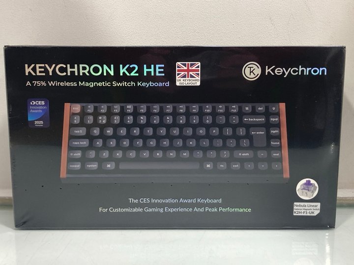 Lot 1006  
            Marchington SR13 - Parcel Delivery Only 

                
KEYCHRON K2 HE 75% WIRELESS MAGNETIC SWITCH KEYBOARD-ORIGINAL RRP £139.99 (SEALED...